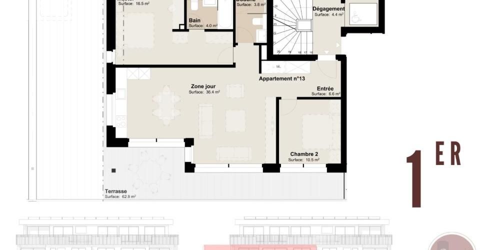 Appartement neuf de 3.5 pièces avec grande terrasse - Appartement 3.5 pièces - image - 4