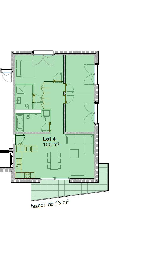 4.5P AU 1ER AVEC PARKING SOUTERRAIN  LOT 4 - Bild 10