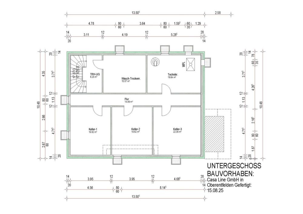 Projektiertes Mehrfamilienhaus mit 3 Wohnungen - UG