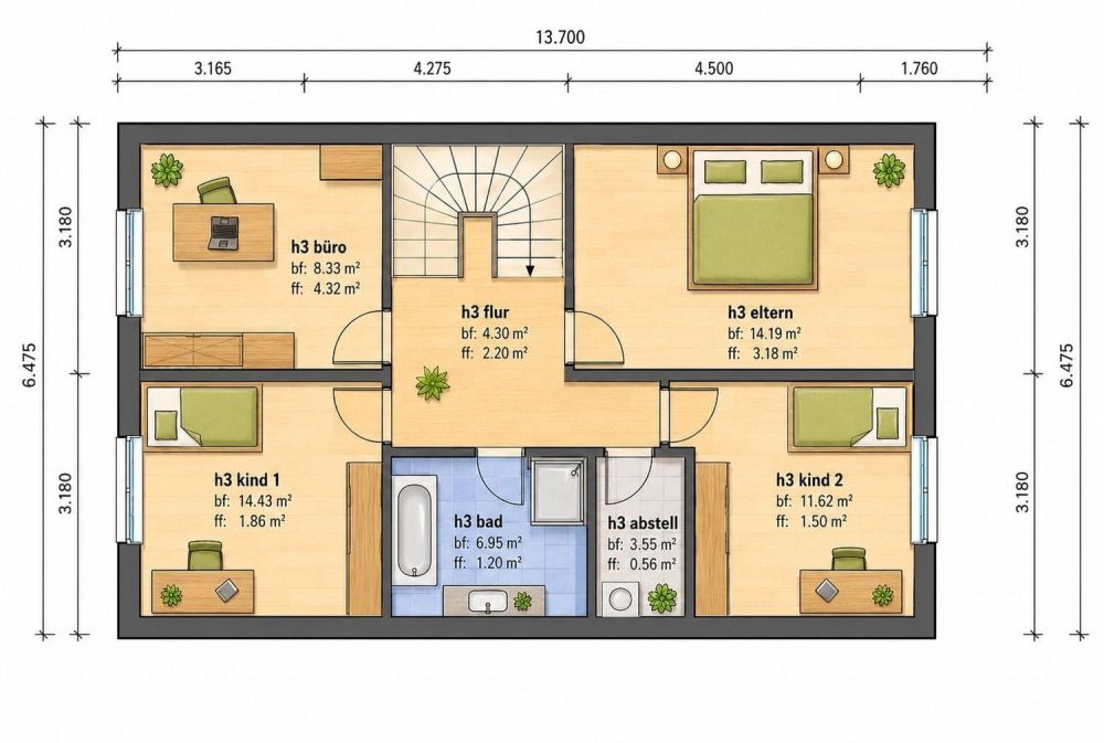 5.5-Zi.-Reihenmittelhaus mit Garten & Terrasse, Höchstetten -  Bild 4
