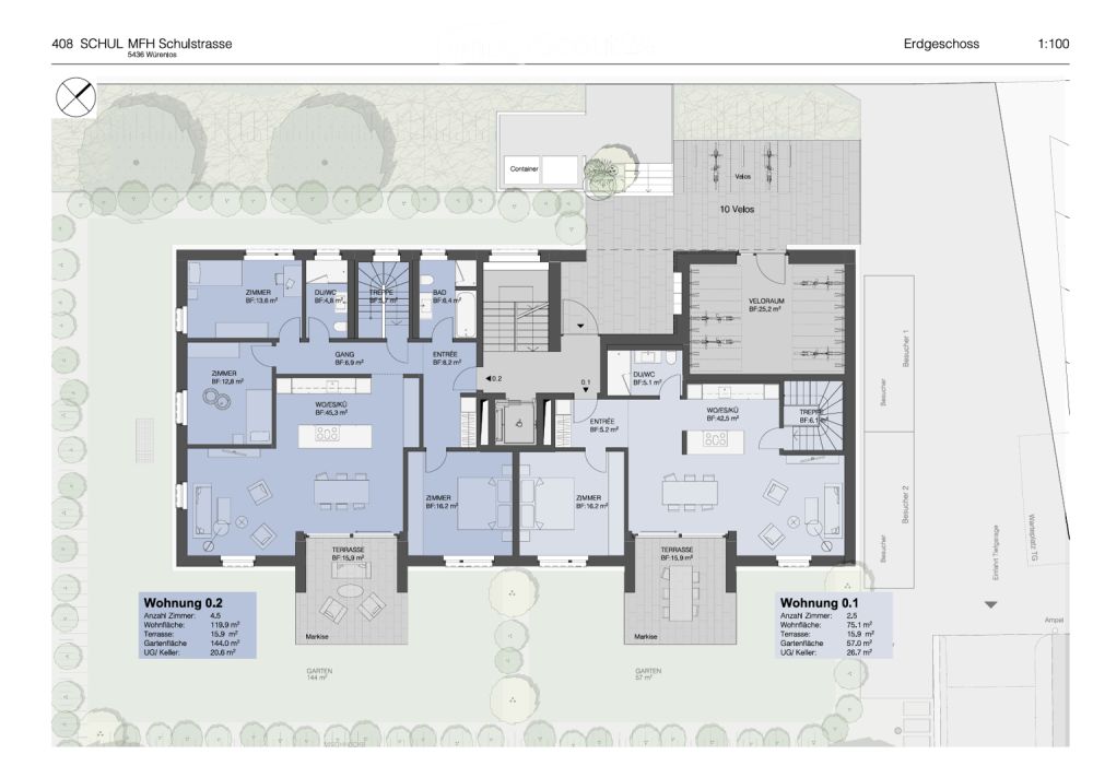 Moderne 4.5-Zimmer-Neubau-Wohnung in Würenlos -  Bild 3