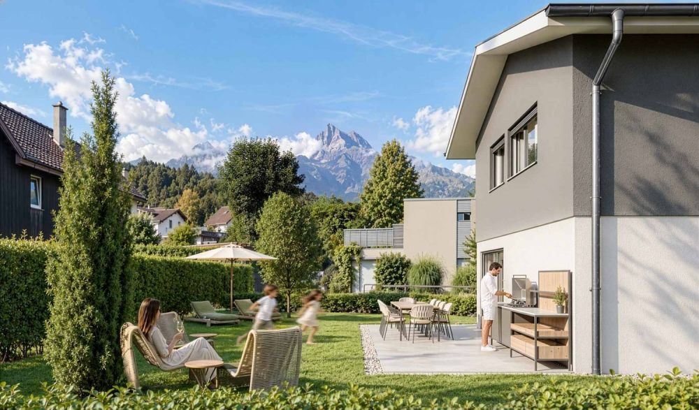 Villa en construction dans un quartier résidentiel - ossature bois -  Bild 1