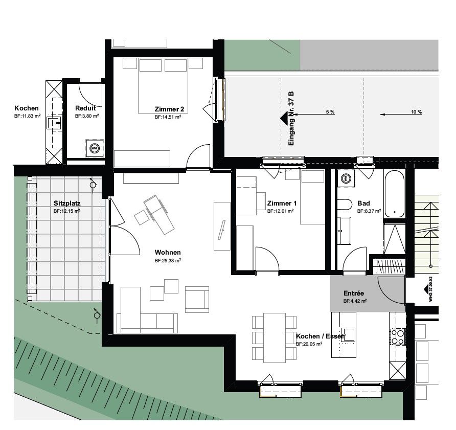 Moderne 3.5-Zimmer-Neubauwohnung mit Balkon in Studen -  Bild 5