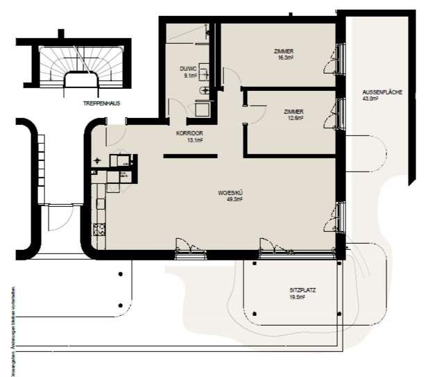 Exklusive 3.5 Zi- Neubauwohnung (100m²) mit 43m² Aussenfläche nahe Zürich -  Bild 3