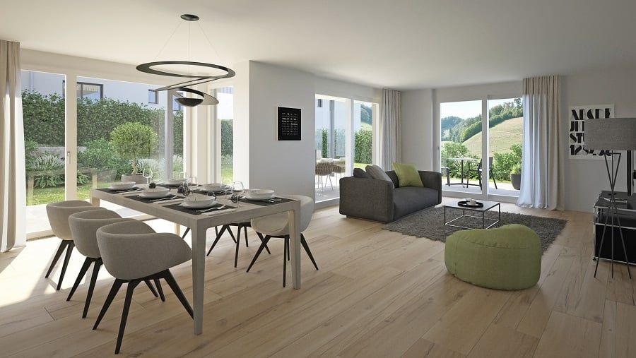 3.5-Zimmerwohnung EG mit sonnigem, gedeckten  Sitzplatz im Rodacher -  Bild 2