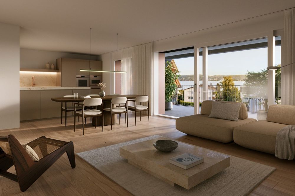 Neubau 5.5 Zimmer-Wohnung mit attraktivem Grundriss in Seenähe - être Wohn-/Essbereich