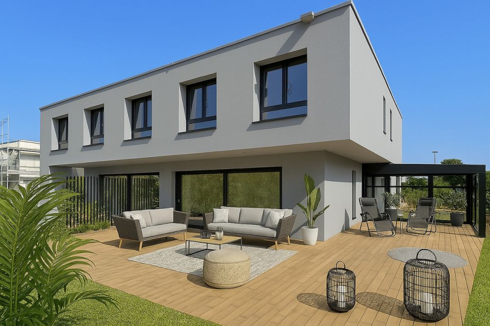 4 villas neuves - un cadre de vie idyllique au coeur de la nature! - Proposition d'aménagement de l'extérieure (véranda pas inclus)