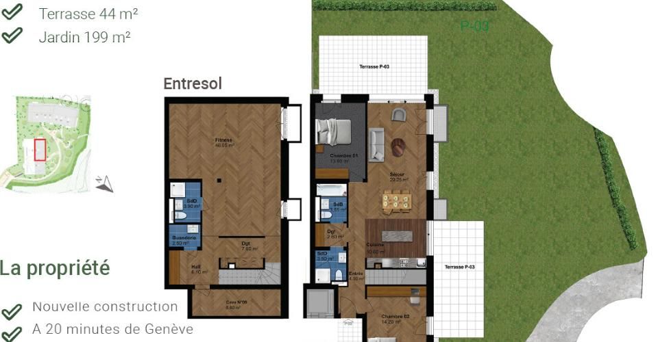 Appartement moderne de 4 pièces dans une nouvelle construction à Satigny - Appartement 4 pièces - image - 2