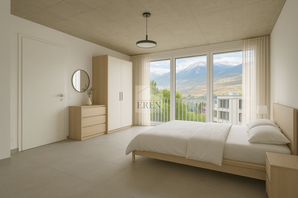 Superbe attique 4 pièces avec façades vitrées et grand balcon-terrasse panoramique de 45 m2 - Attique neuf à vendre à Conthey