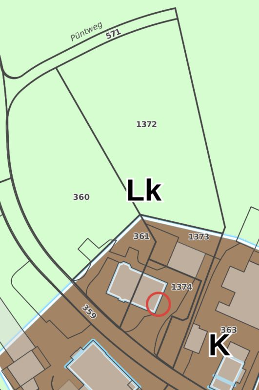 Haus und Grundstück mit Potential - Zonenplan