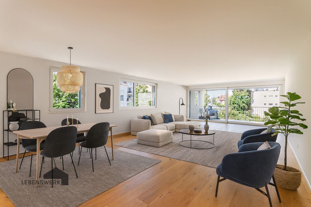 Grosszügige 4.5-Zimmer-Wohnung mit Option auf 5.5 Zimmer, Kreuzlingen - Visualisierung. So könnte Ihr Wohn-Essbereich aussehen