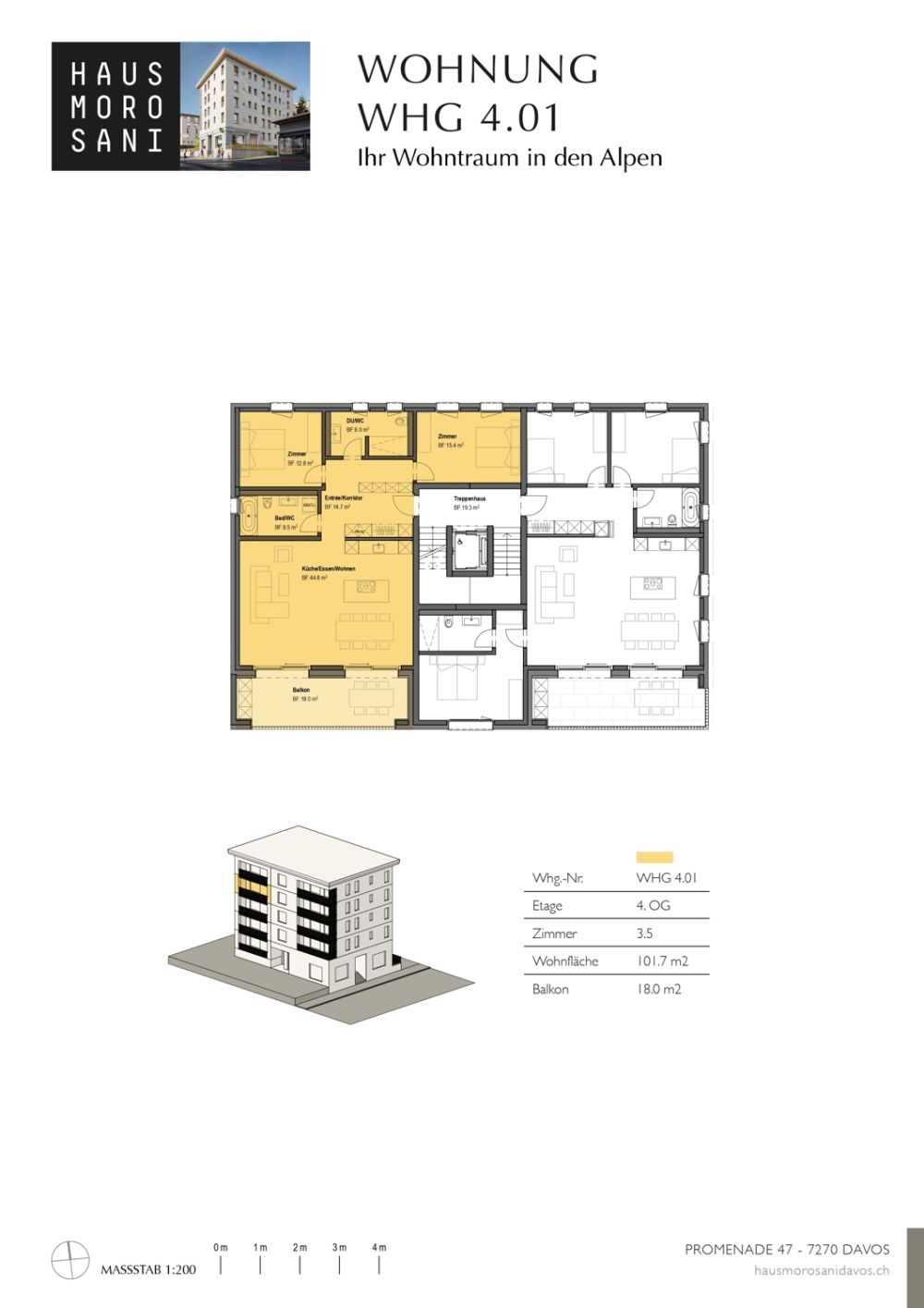 3 1/2-ZW NEUBAU HAUS MOROSANI, NR. 4.01 (Zweitwohnung) - Grundriss Morosani Wohnung WHG 4.01_page-0001