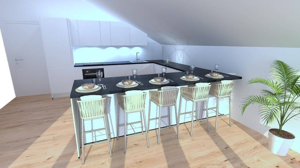Attique neuf de 4,5 pièces avec balcon - cuisine