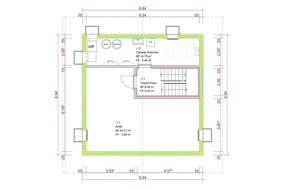 Neubau-Einfamilienhaus in ruhigem Quartier in Eggiwil - Grundriss Untergeschoss