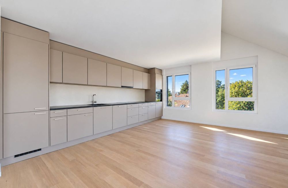 Neuf - Magnifique duplex avec balcon et vue sur le Jura - Cuisine ouverte