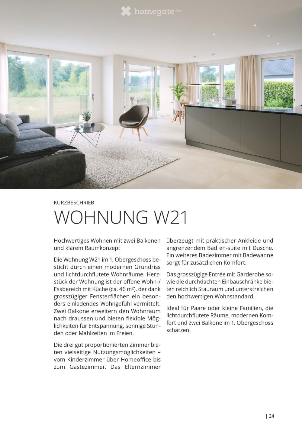 3.5-Zimmer-Neubauwohnung im 1.OG mit zwei Balkonen in Oerlingen - Bild 2