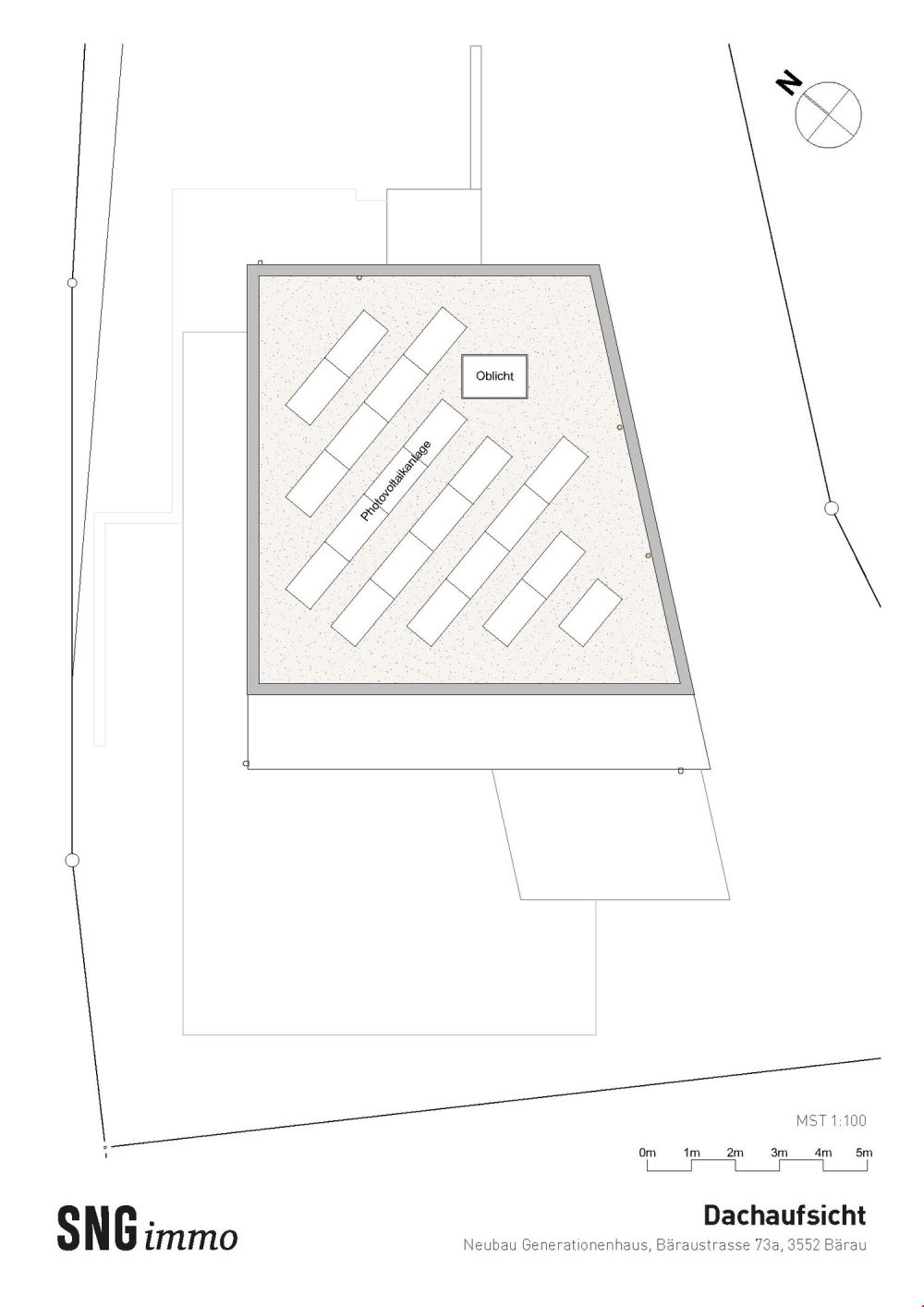 Neubau Doppeleinfamilienhaus in Bärau zu verkaufen - Dachaufsicht