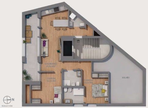 Appartamento all'ultimo piano in zona molto tranquilla e soleggiata - Bild 5