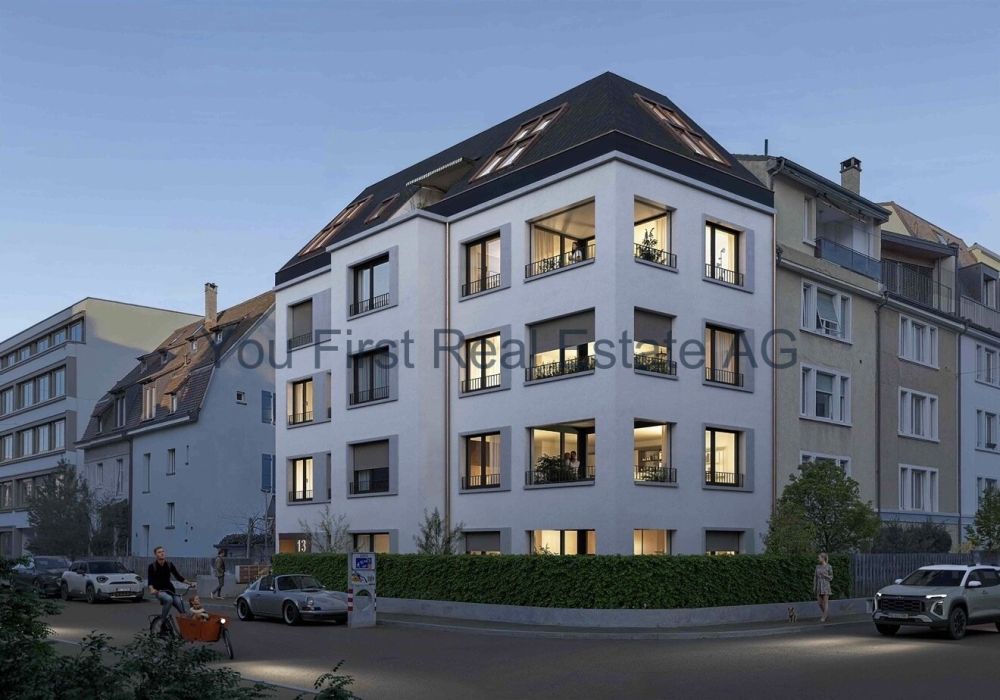 Wohnung W06  Exklusive 2.5-Zimmer-Attikawohnung mit Terrasse - Moderne Eckfassade mit umlaufenden Balkonen und Dachterrassen