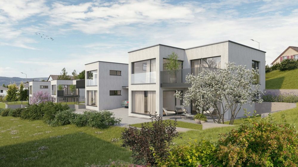 Neubauprojekt Oberdorfgasse mit vier Einfamilienhäusern (Haus B) - Visualisierung