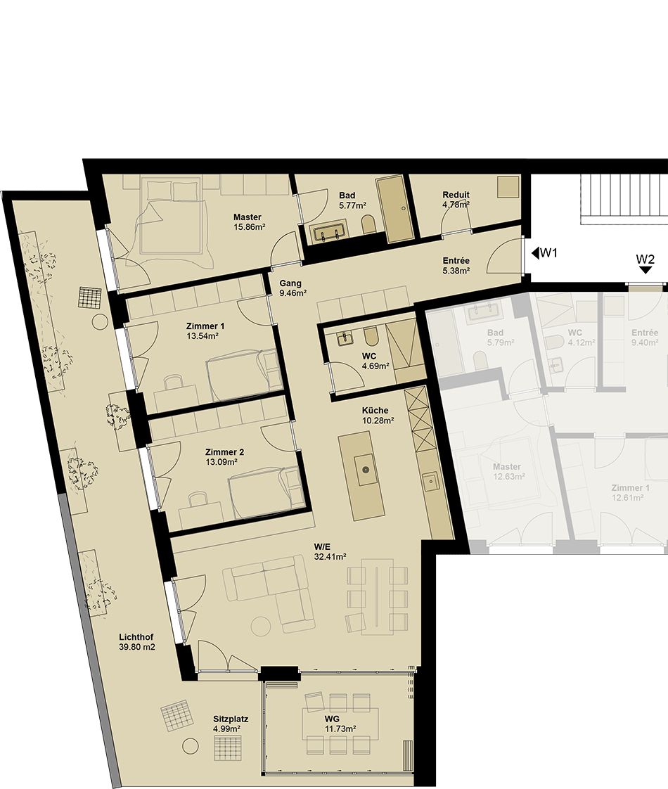 Exklusive Gartenwohnung mit hoher Energieeffizienz und unverbaubarer Aussicht. Neue Preise! - W1 -  Bild 8