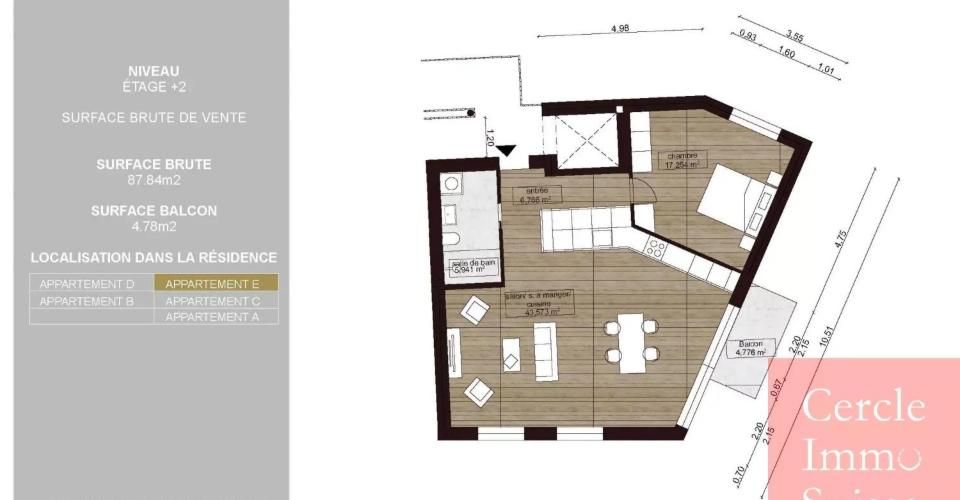 APPARTEMENT NEUF SUR PLAN - lot E - Appartement 2.5 pièces - image - 5