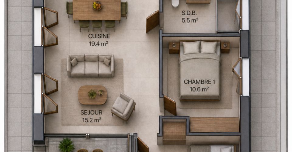 Attique 3.5 pièces à Yverdon-les-Bains - Attique 3.5 pièces - image - 6