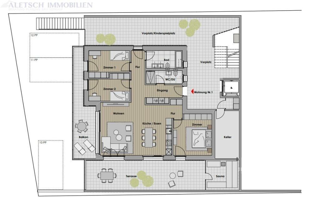 Zu verkaufen, 4.5 Zimmer im EG Neubauwohnung in Staldenried -  Bild 7