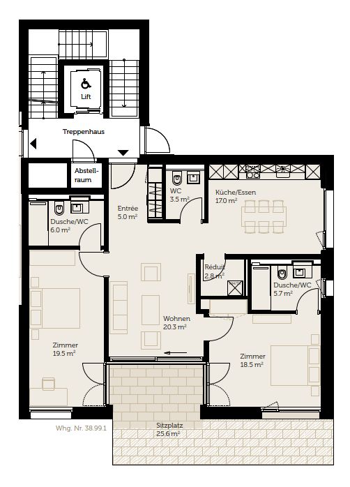 Letzte Chance: Bezugsbereite 3.5‑Zimmer Wohnung im LEANDRO -  Bild 2