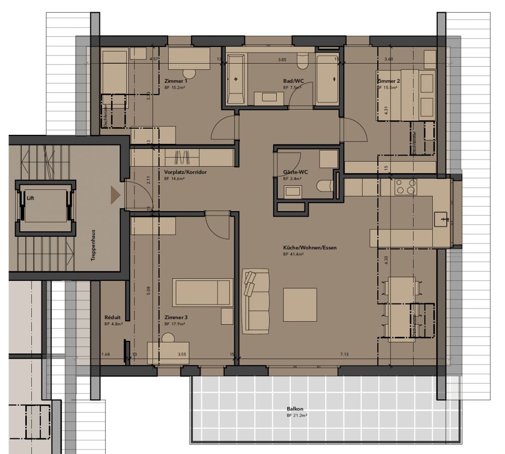 Neubau: Grosszügige 4.5-Zimmer-Wohnung an der Kaplaneistrasse -  Bild 10