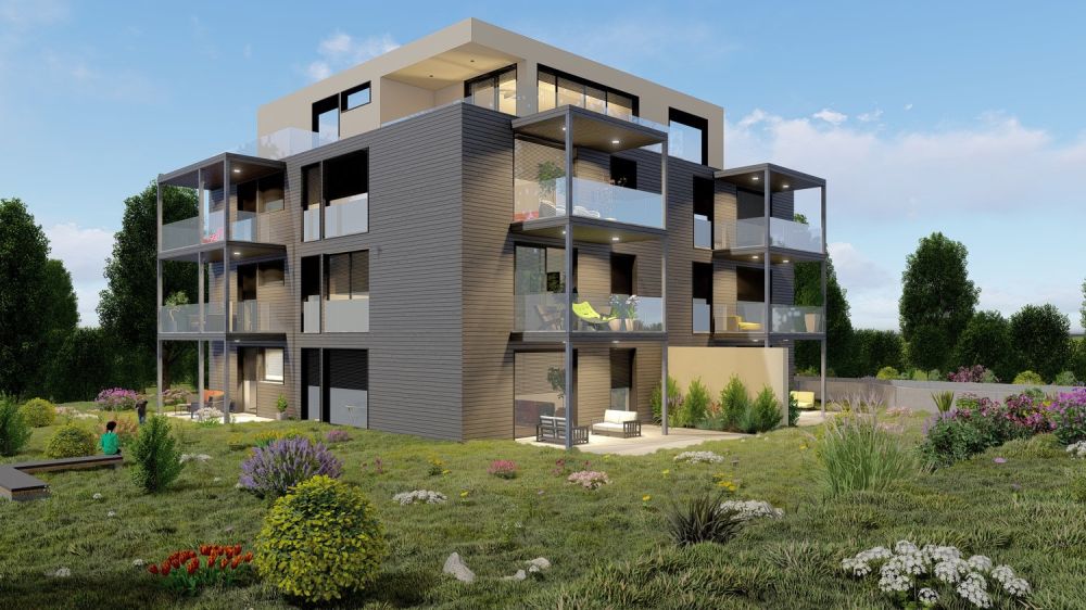 Neue barrierefreie Gartenwohnung mit zwei Sitzplätzen - Titelseite