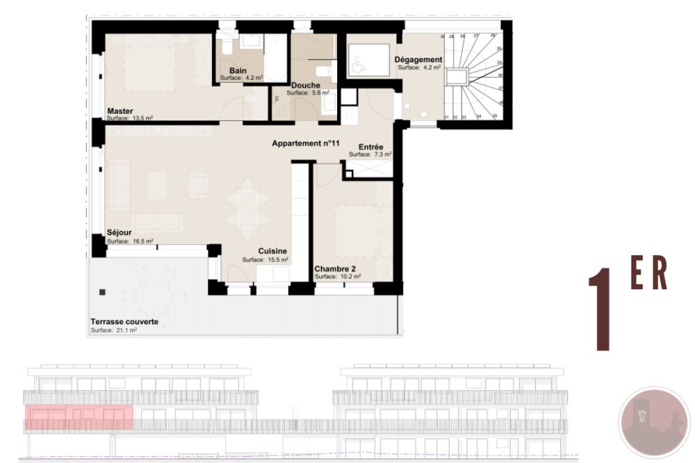 Appartement neuf de 3.5 pièces avec terrasse à Martigny -  Bild 3