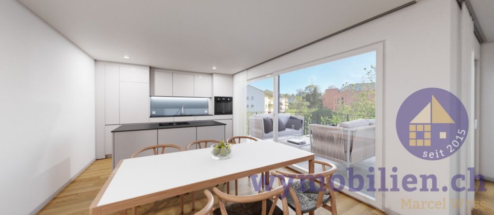 Baubeginn in Kirchberg: hochwertige 4 1/2 Eigentumswohnung - Essbereich