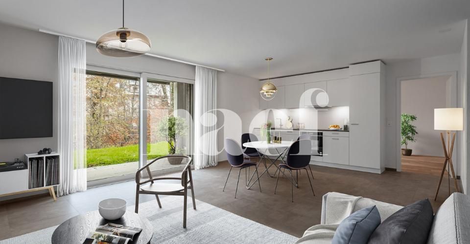 Appartement neuf de 3.5 pièces au rez avec terrasse et jardin à vendre à St-Aubin | FR - Appartement 3.5 pièces - image - 1