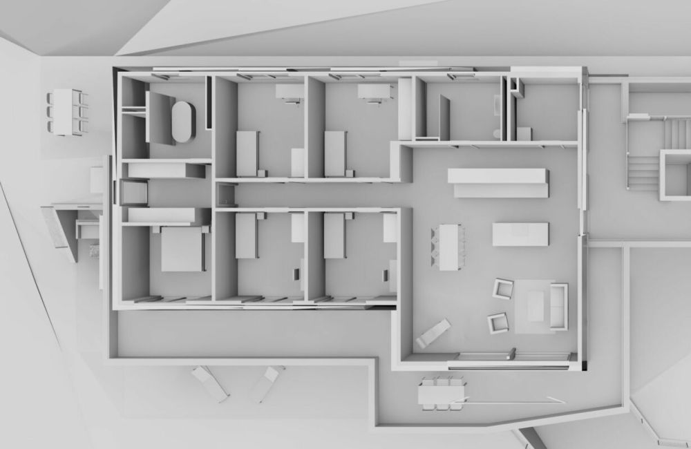 Grosszügige 6.5 Zimmer-Terrassen-Wohnung mit Weitsicht - Visualisierung Grundriss