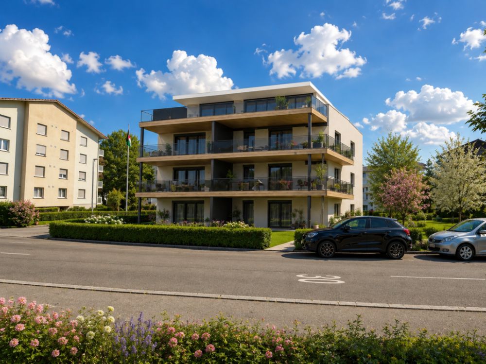 MODERN WOHNEN IN ZENTRALER LAGE - Visualisierung-Vorderseite
