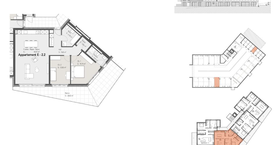 Grand appartement de 3.5 pièces avec un jolie balcon. - Appartement 3.5 pièces - image - 4