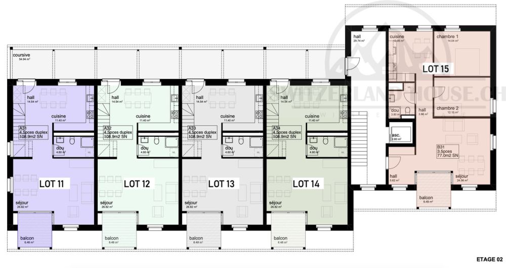 Magnifiques 4.5 pcs proche Sarine en basse ville de Fribourg - 2ème étage