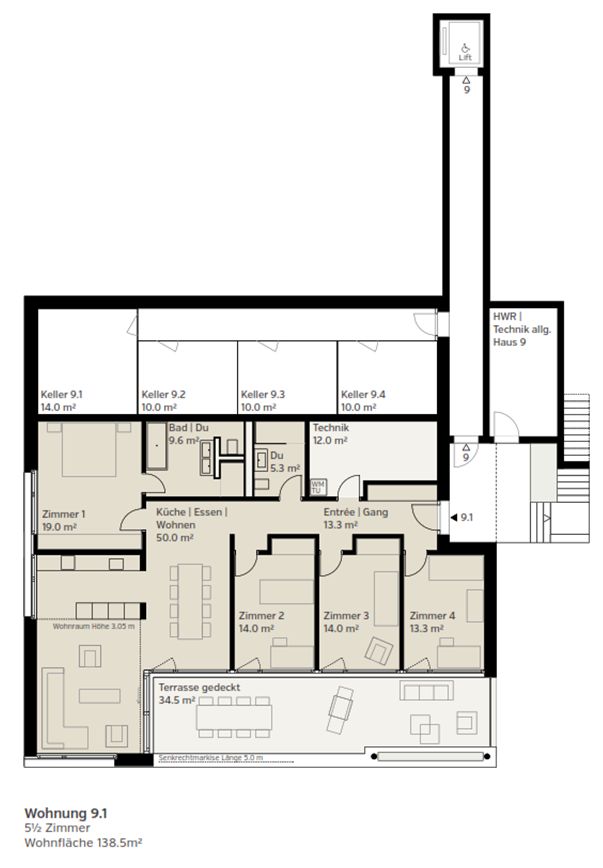 NEUBAU 5.5-Zimmer-Terrassenwohnung in Oberrohrdorf -  Bild 4