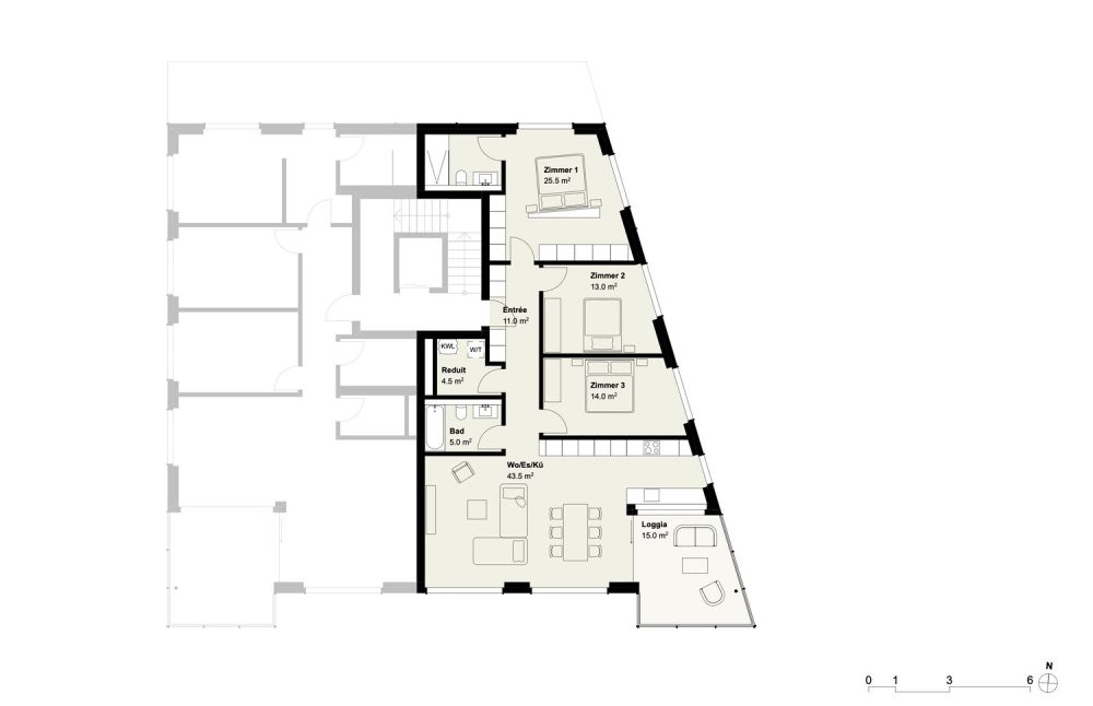4.5 Zi. Neubauwohnung mit Loggia - 2. OG Wohnung 2.B