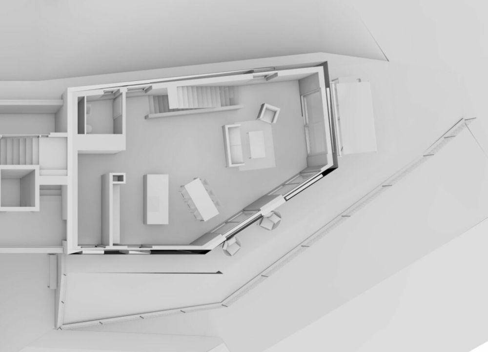 Grosszügiges Einfamilienhaus mit Bergsicht - Visualisierung Grundriss EG