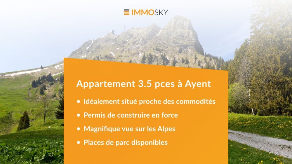 3,5 Zimmer neu zu verkaufen in Ayent - Bannière ImmoSky