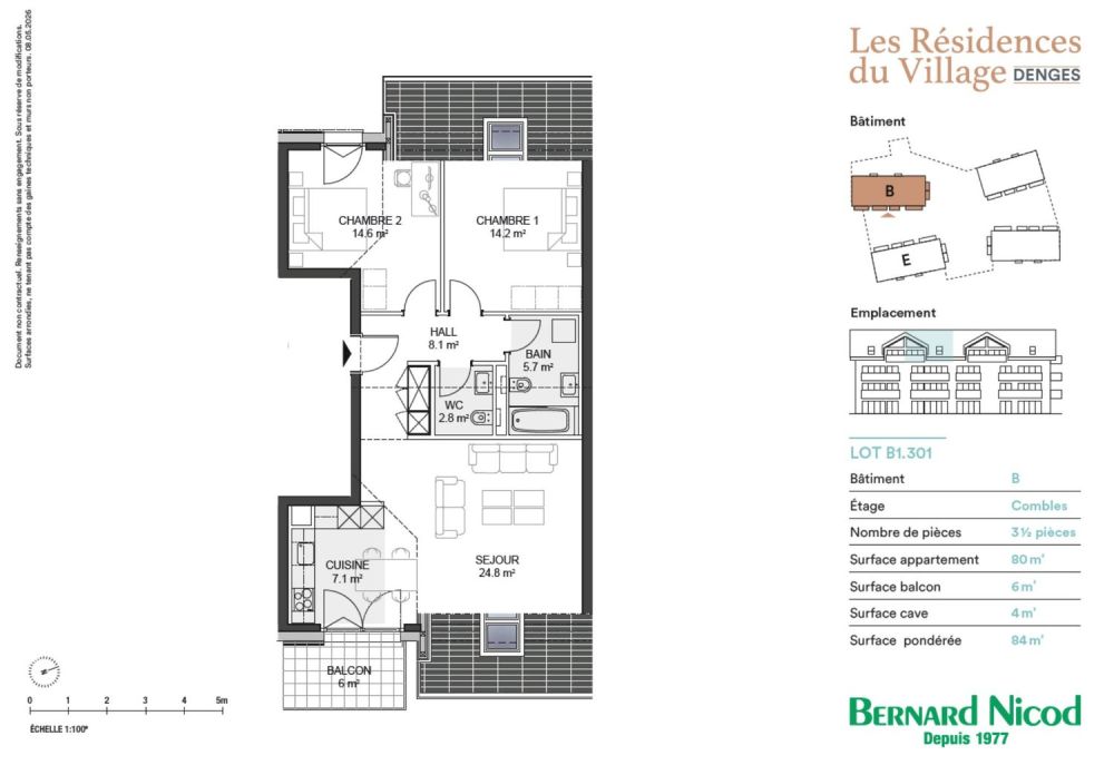 Wohnung 3,5 im Dachgeschoss mit 84m2 und Balkon -  Bild 6