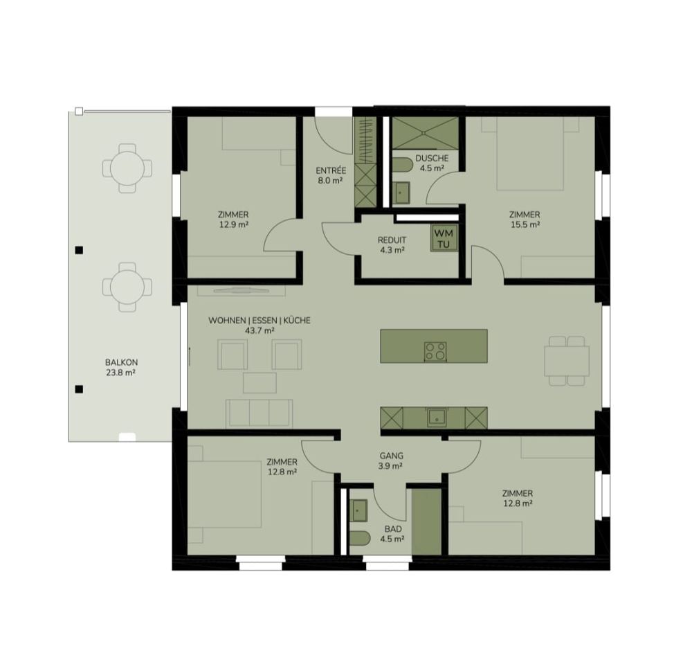 5.5-Zimmer-Wohnung mit grossem Balkon in Suhr kaufen -  Bild 6