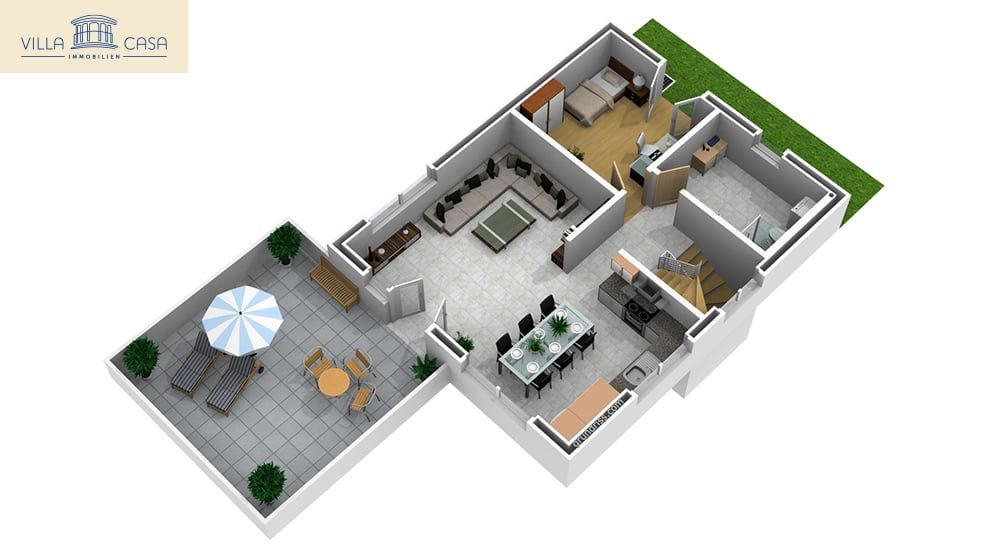 Nachhaltiges Einfamilienhaus im Berner Oberland  ideal als Zweit- ode - 24006_3D_Grundriss_EG