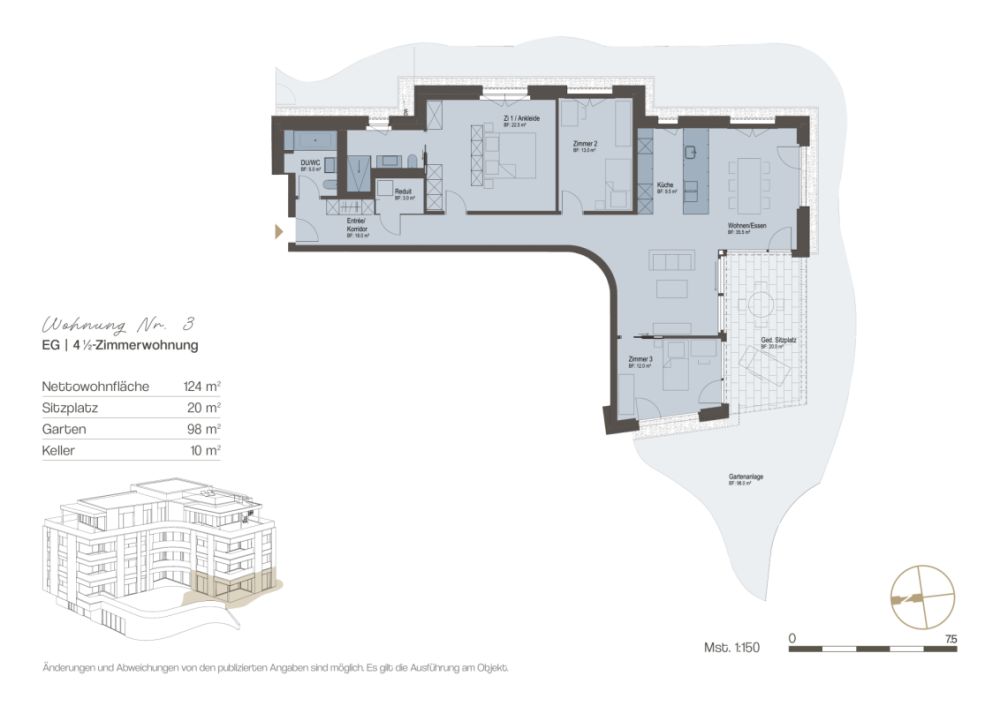 «Felice» Vitznau - 4½-Zimmer-Gartenwohnung mit grosszügigem Aussenbereich -  Bild 2