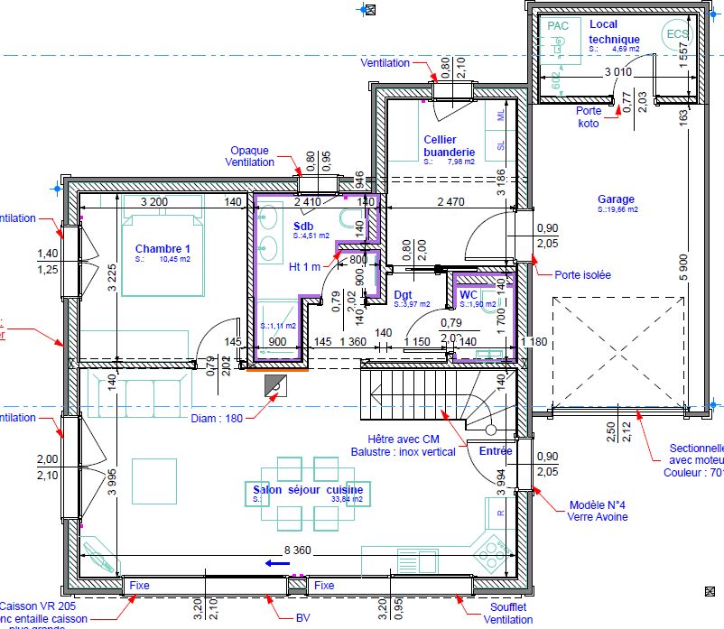 Maison moderne en madrier thermo-chauffé, avec garage, terrasse et jardin -  Bild 5