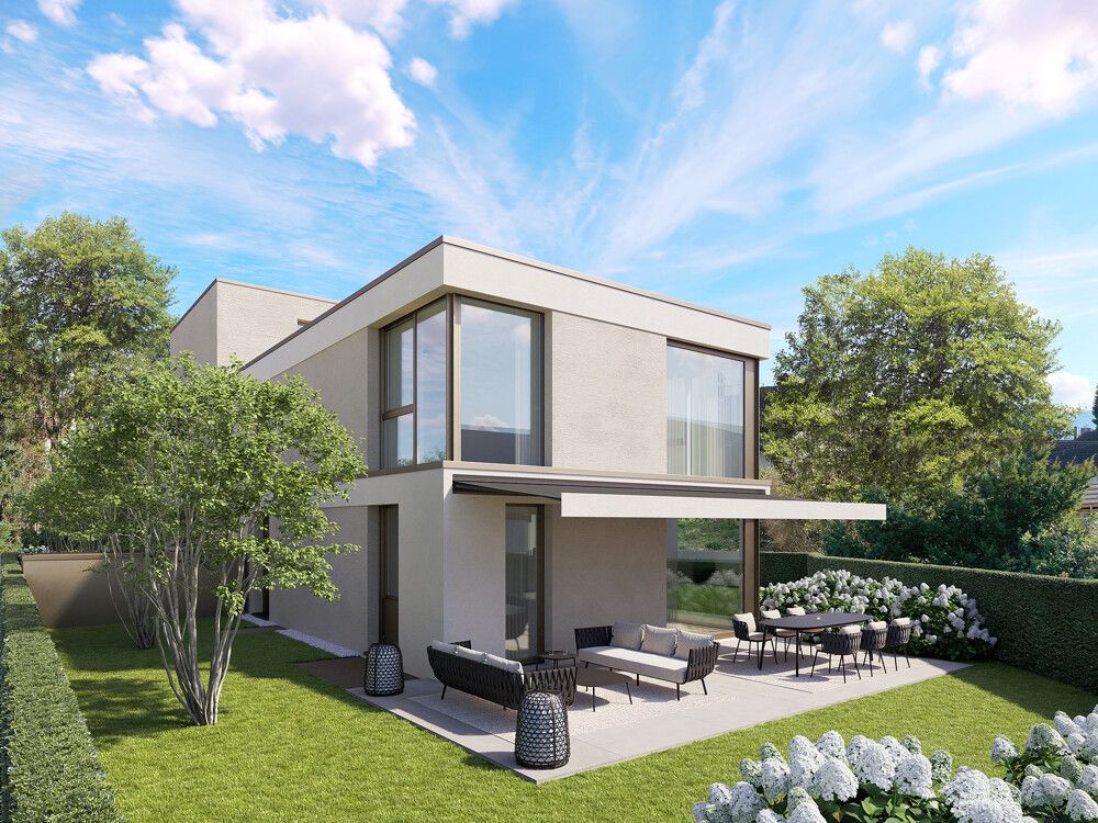 Modern wohnen mit ländlichem Flair - 2 Doppelhaushälften in Grüt - DEFH Zweiklang Aussenansicht