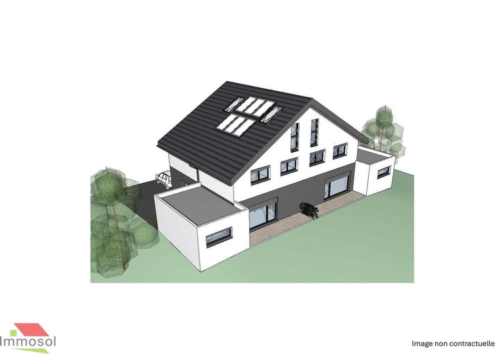 Maison Jumelle sur plan - 5.5 pièces - Sous-sol - Jardin - Garage - Le Chenit | Immosol | Perspective