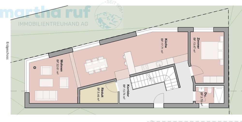 Bauprojekt 6.5 Zimmer Einfamilienhaus - Grundriss Erdgeschoss